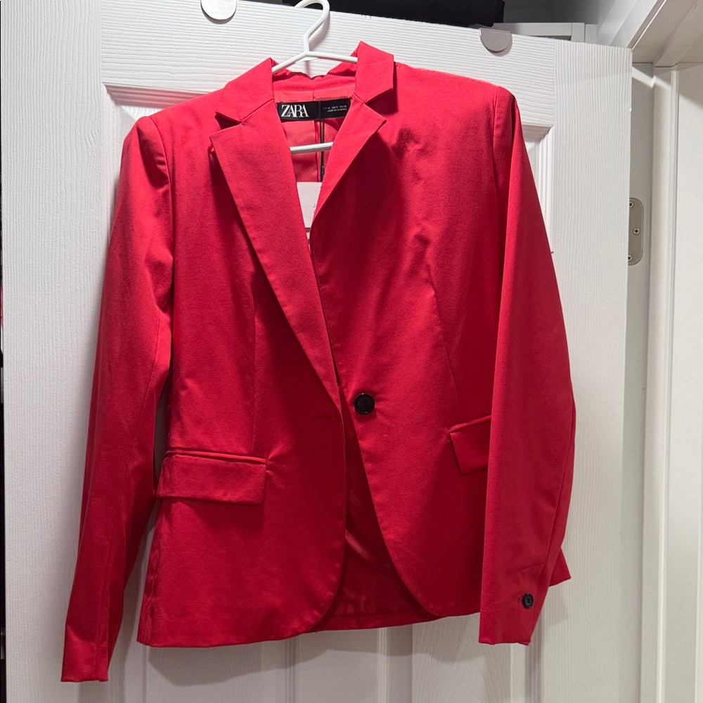 Zara Women's Vibrant Pink/red Blazer